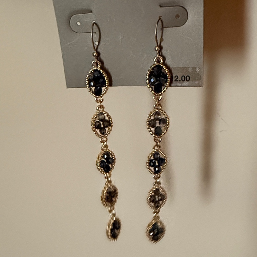 Studio S Gold and Dark Brown Drop Earrings